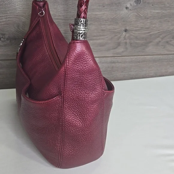 Brighton Metallic Dark Red Shoulder Bag - Picture 3 of 10
